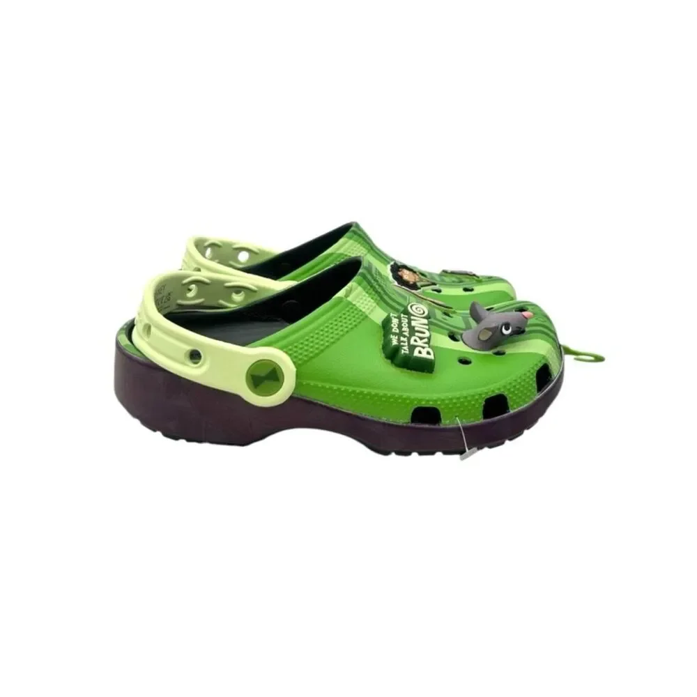 Crocs Encanto Bruno Classic Clog Kids J2 Disney Green Slip On Shoes Jibbitz New